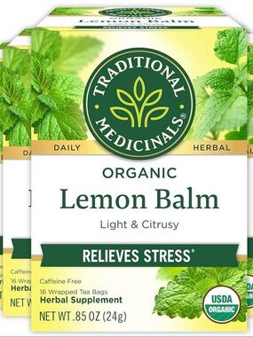 Traditional Medicinals Organic Lemon Balm Tea - Light & Citrusy 6 Pack Exp 5/28